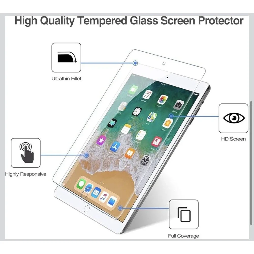 ProCase 2 Pack Tempered Glass Screen Protector for iPad 6th/ 5th 9.7